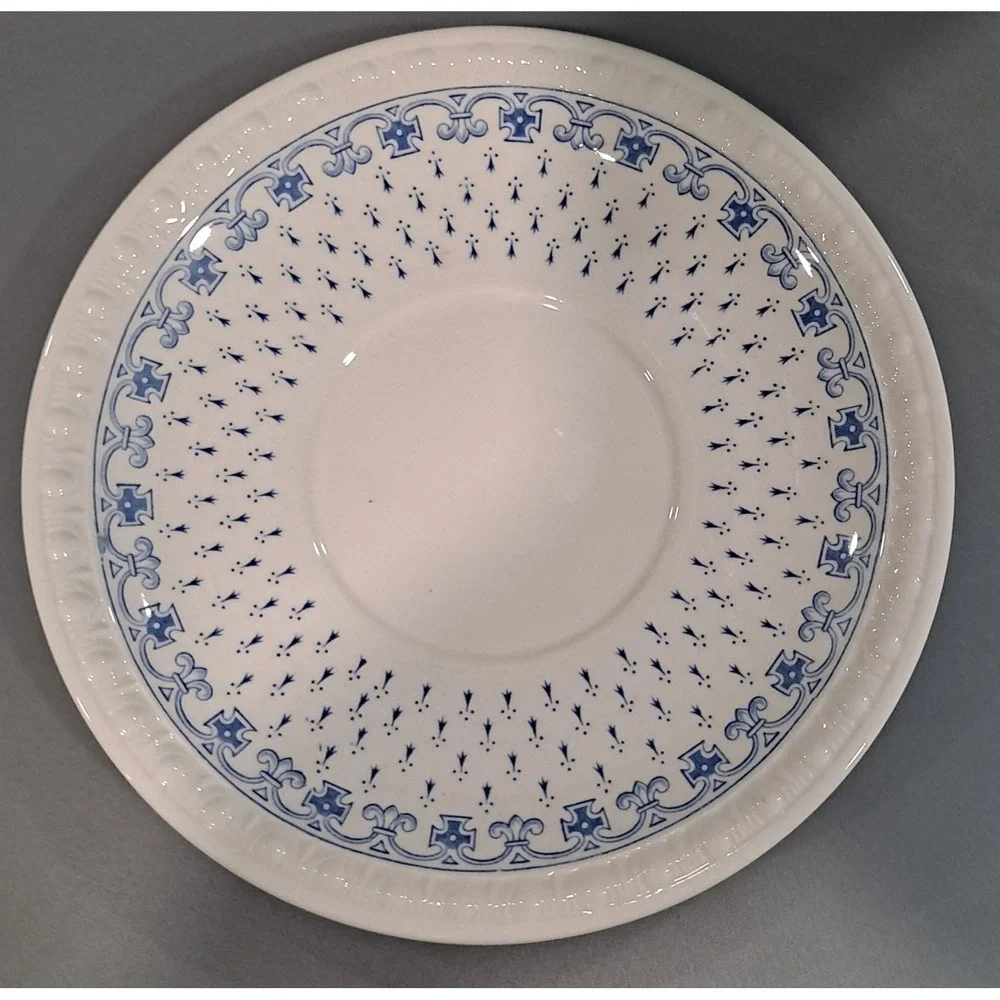 Vintage Blue And White Copeland Spode Centurion Soup And Saucer